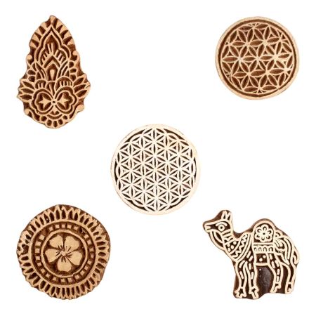 Set of 5 Piece New Mix Wooden Printing Block